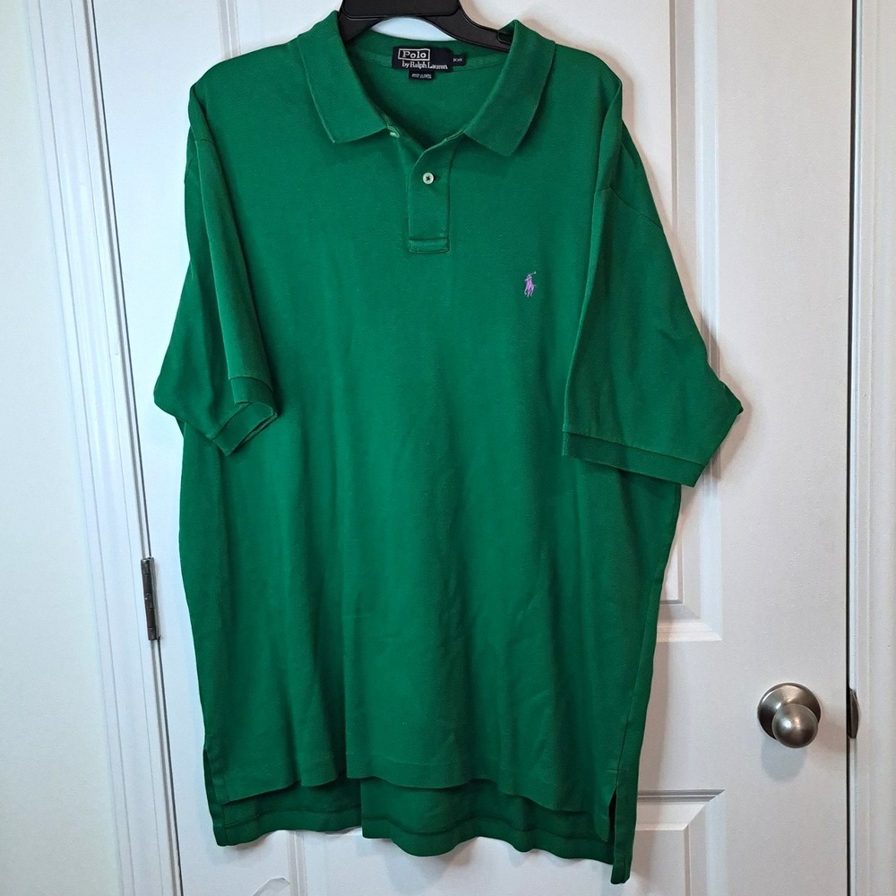 Polo Ralph Lauren Men's Classic Fit Polo Green Short Sleeve Cotton Knit XXL
